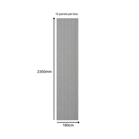 WPC Wall Panels - Fluted Wall Panels - 235cm x 16cm (15 pack)