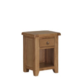 Rustic Oak 1 Drawer Bedside Table with Open Shelf Storage