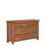 Natural Oak 6 Drawer Chest with Spacious Bedroom Storage