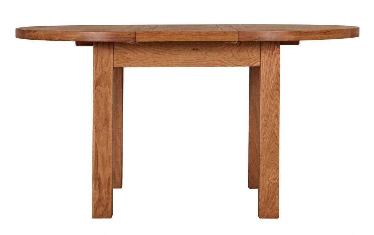 Natural Oak Round Extending Dining Table