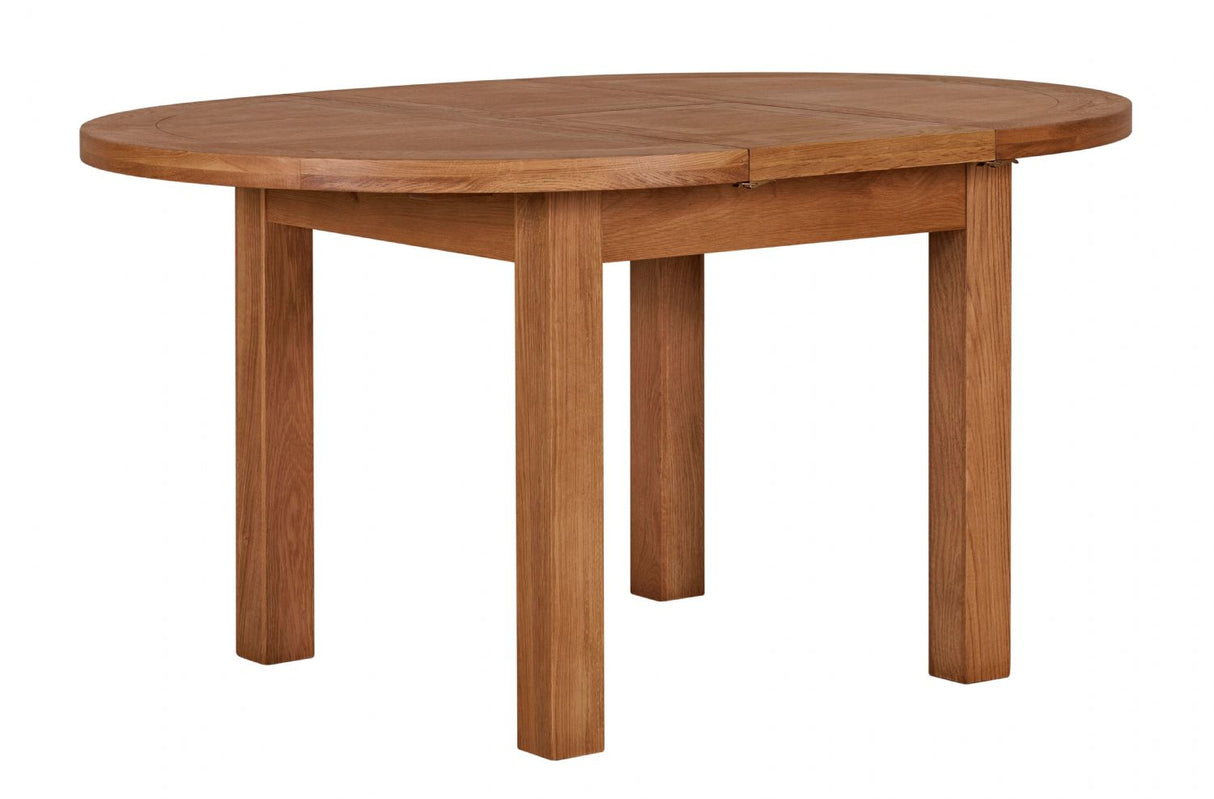 Natural Oak Round Extending Dining Table