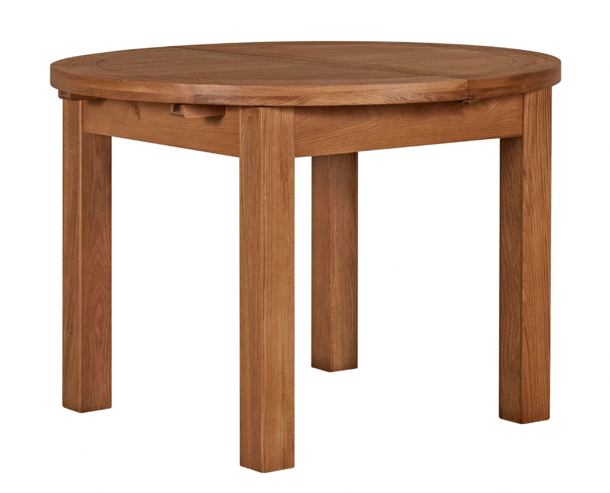 Natural Oak Round Extending Dining Table