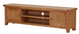 Natural Oak Extra Large 2 Door TV Unit with Open Media Shelves