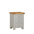 Modern Light Grey Painted Oak 3 Drawer Bedside Cabinet
