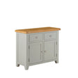 Modern Light Grey Painted Oak 2 Door 2 Drawer Small Sideboard