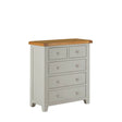 Modern Grey Painted Oak Top 2 Over 3 Drawer Chest with Silver Handles