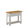 Modern Grey Painted Oak 2 Drawer Console Table with Lower Shelf