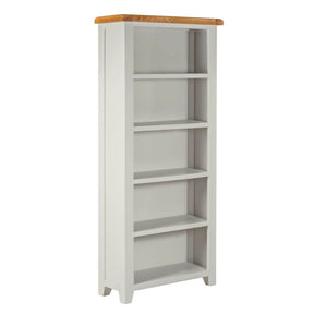 Modern Grey Painted Oak Top Large 5 Shelf Bookcase
