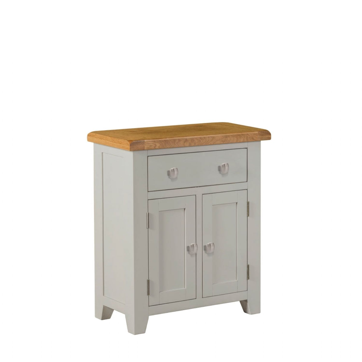 Modern Grey Painted Oak Top Mini Sideboard with Drawer