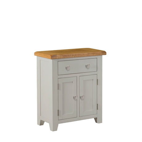 Modern Grey Painted Oak Top Mini Sideboard with Drawer