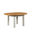Modern Oak and Light Grey 1.1m to 1.5m Round Extending Dining Table