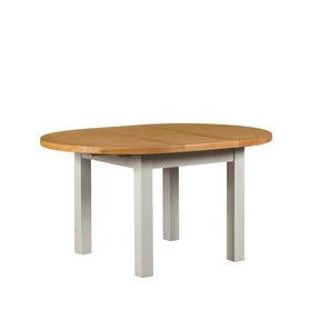 Modern Oak and Light Grey 1.1m to 1.5m Round Extending Dining Table