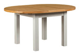 Modern Oak and Light Grey Round Extending Dining Table
