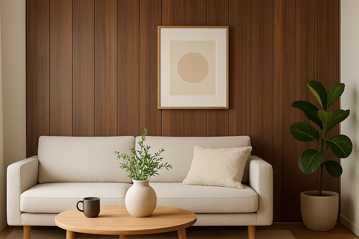 WPC Wall Panels - Wood Effect Flat Wall Panels - 235cm x 40cm (5 pack)