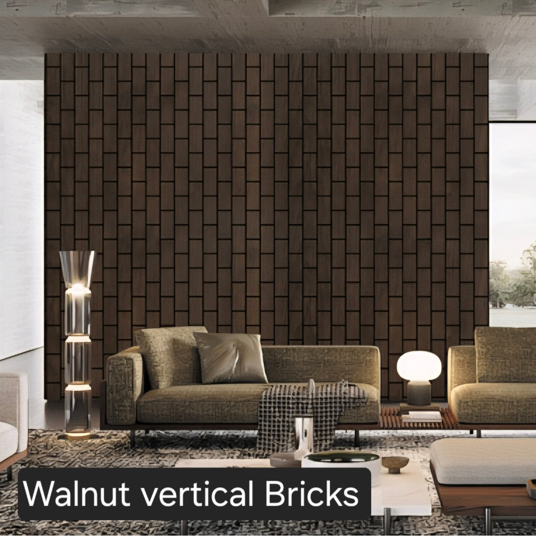 Walnut Bricks Premium Acoustic Wall Panel