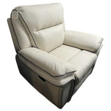 Modern Ivory Leather Fabric Upholstery Sofa Recliner Armchair