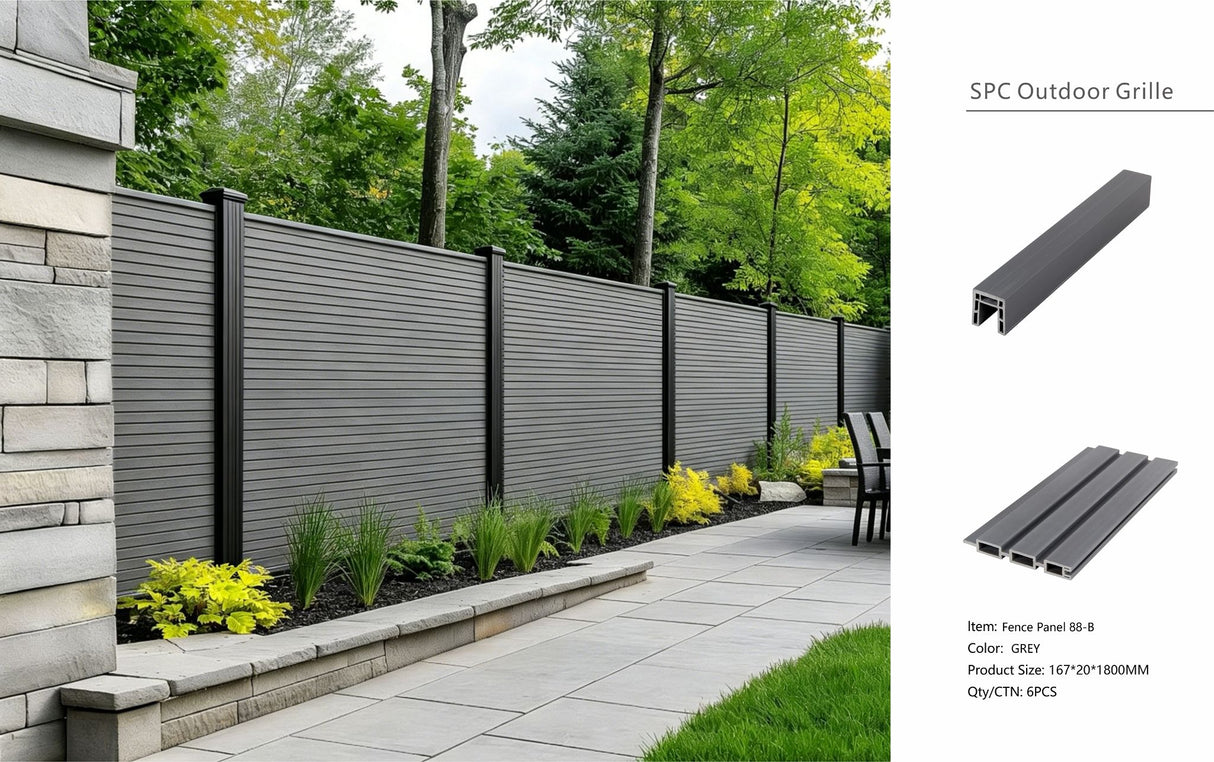 Grey Oak Composite Outdoor Fencing 180cm
