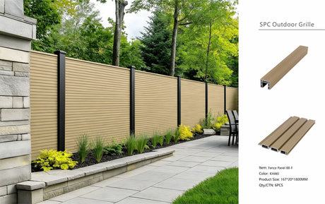 Khaki Composite Outdoor Fencing 180cm