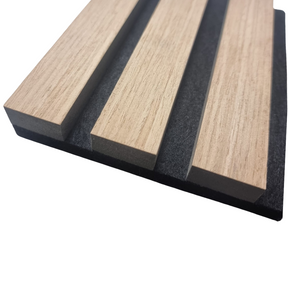 Single Faced Acoustic Standard Slat Wall Panels - 1 sided Wood Veneer - 240cm x 60cm (2 pcs) - Premium Oak