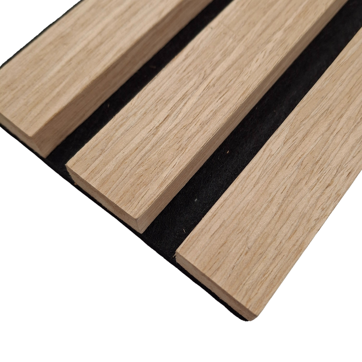 Wood Veneer Acoustic Standard Slat Wall Panels - 3-sided - 240cm x 32cm (2 pack) - Premium Oak