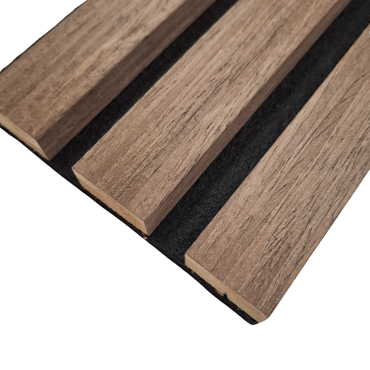 Wood Veneer Acoustic Standard Slat Wall Panels - 3-sided - 240cm x 32cm (2 pack)