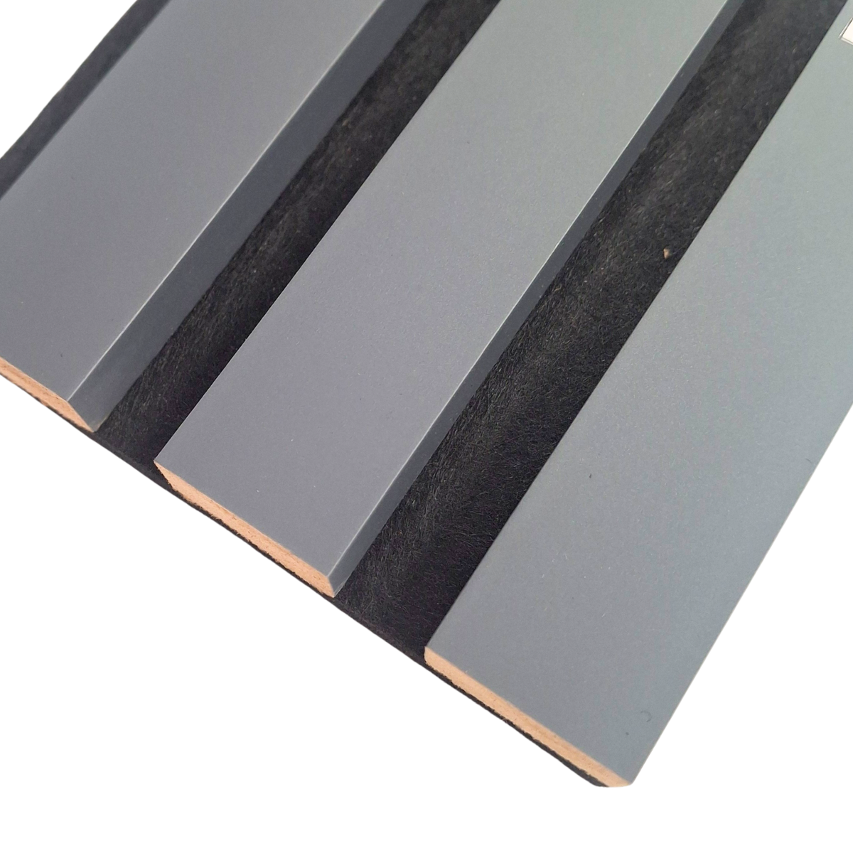 Coloured Acoustic Standard Slat Wall Panels - 3 sided - 240cm x 32cm (2 pack) - Grey