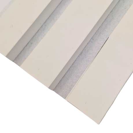Coloured Acoustic Standard Slat Wall Panels - 3 sided - 240cm x 32cm (2 pack) - White on White Felt