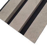 Coloured Acoustic Standard Slat Wall Panels - 3 sided - 240cm x 32cm (2 pack) - Concrete