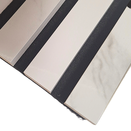 Coloured Acoustic Standard Slat Wall Panels - 3 sided - 240cm x 32cm (2 pack) - White Marble