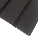 Coloured Acoustic Wide Slat Wall Panels - 3 sided -240cm x 30cm (2 pack) - Black