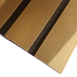 Coloured Acoustic Wide Slat Wall Panels - 3 sided -240cm x 30cm (2 pack) - Gold