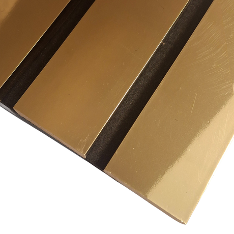Coloured Acoustic Wide Slat Wall Panels - 3 sided -240cm x 30cm (2 pack) - Gold