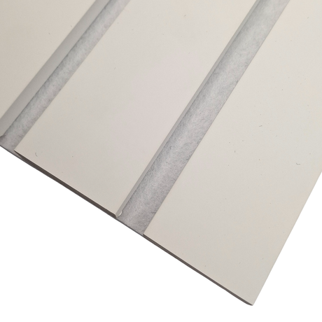 Coloured Acoustic Wide Slat Wall Panels - 3 sided -240cm x 30cm (2 pack) - White on White Felt