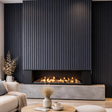 Coloured Acoustic Wide Slat Wall Panels - 3 sided -240cm x 30cm (2 pack) - Blue