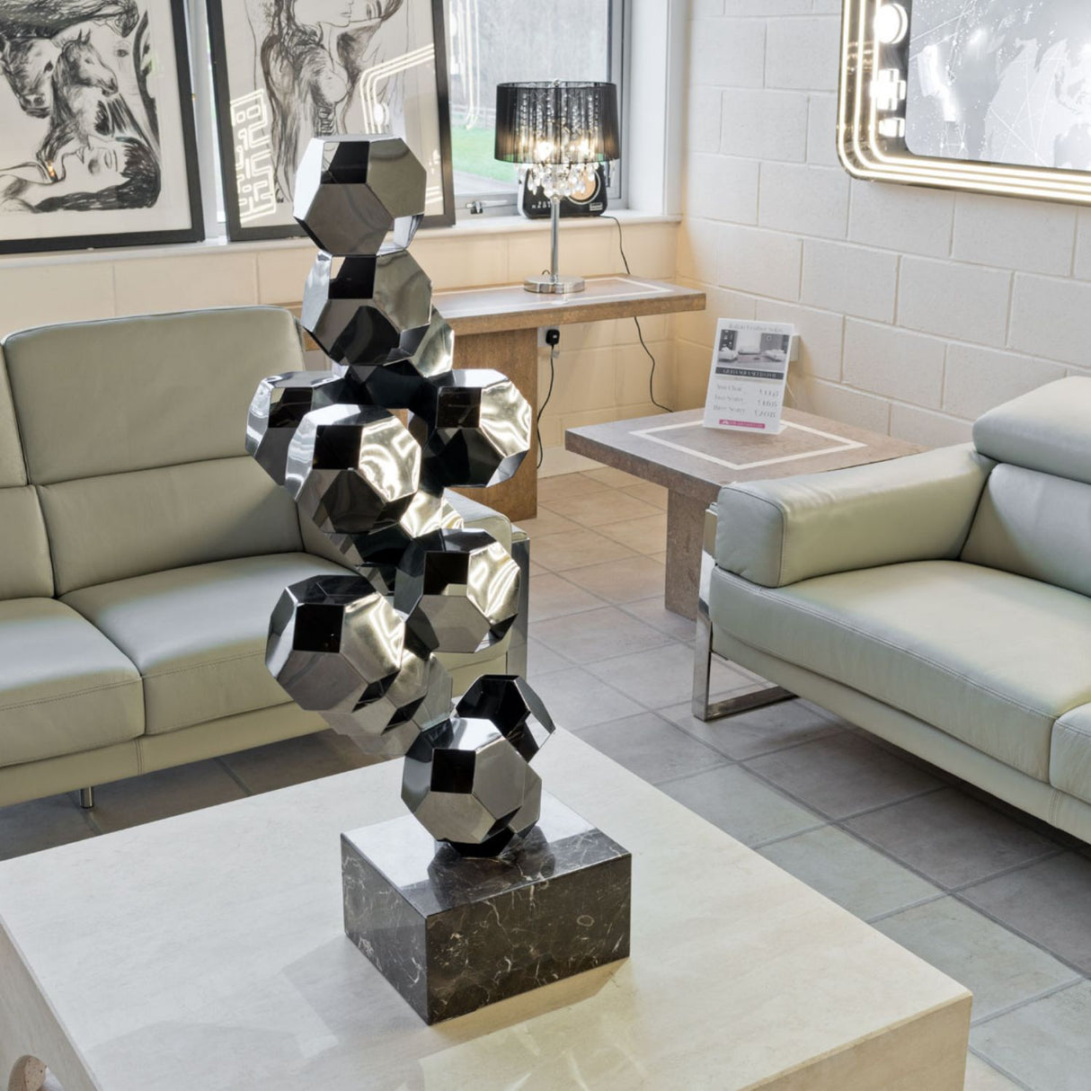 Rhombic Dodecahedron Tower Sculpture