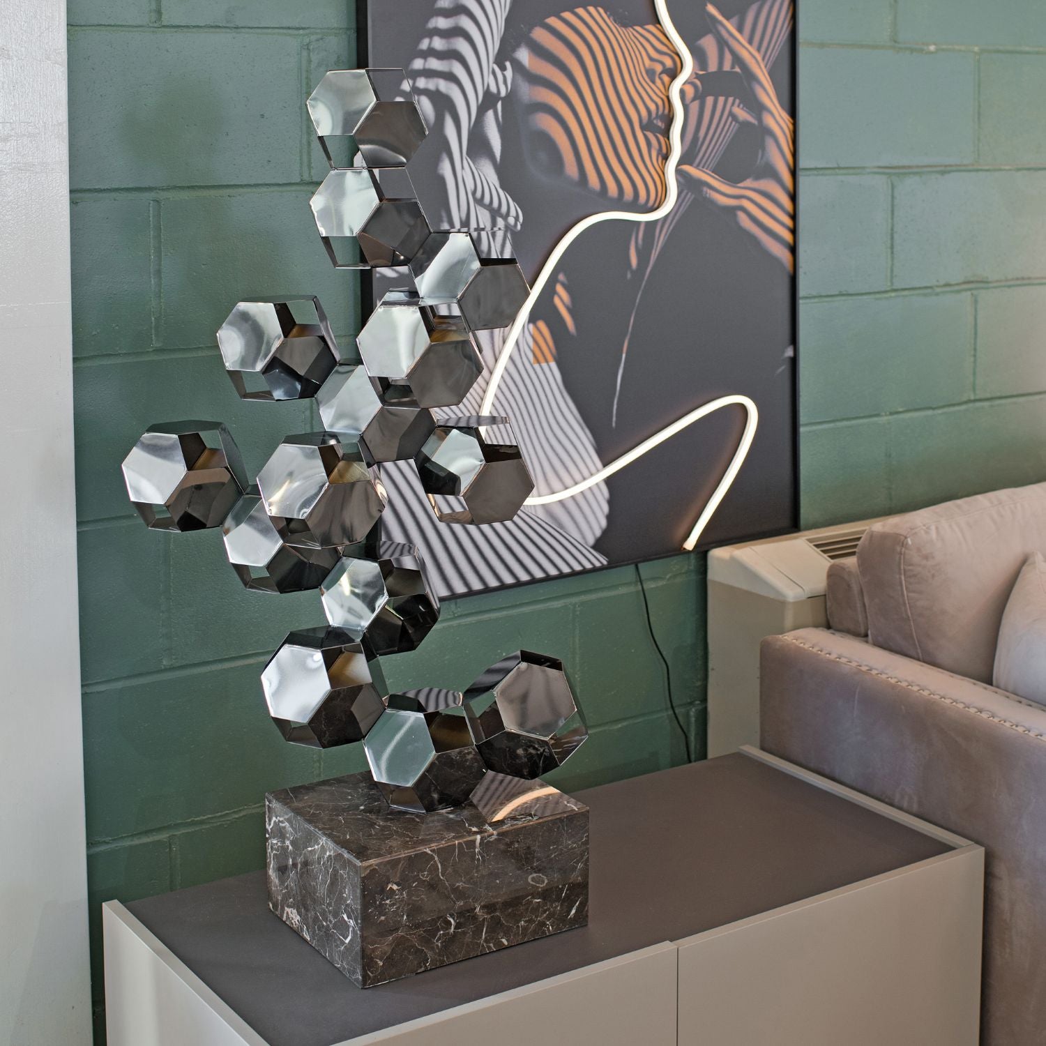 Rhombic Dodecahedron Tower Sculpture