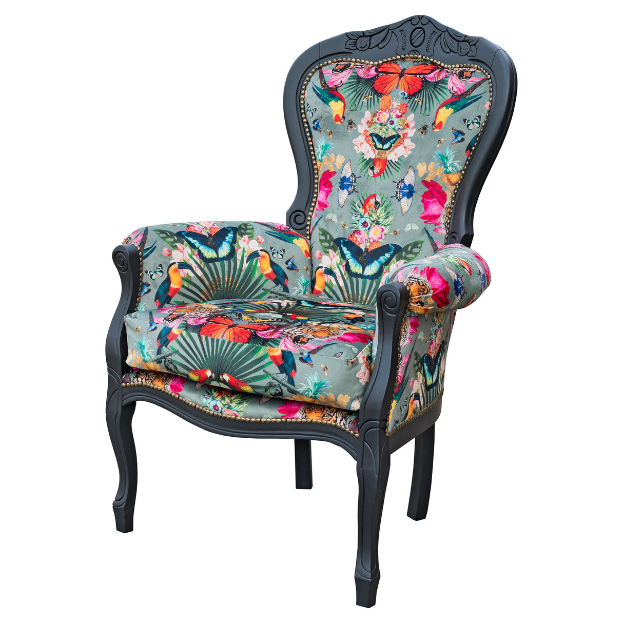 Michael Crested Lounge Chair Myrtle And Mary Paradise Lost Noir