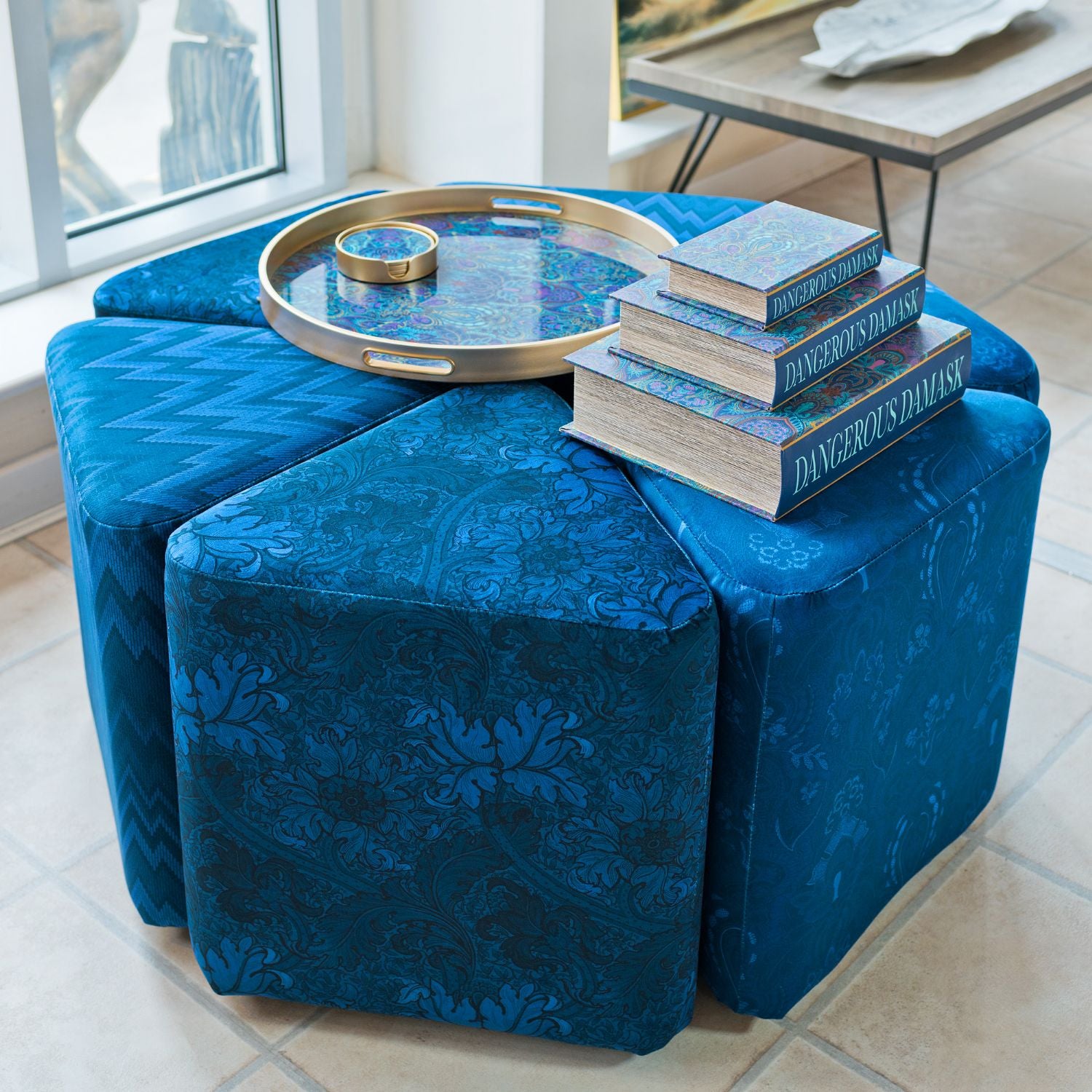 Dangerous Damask Circular Serving Trays