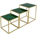 Nest of Three Tables Malachite