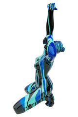 Amorous Black and Blue Yoga Lady Sculpture