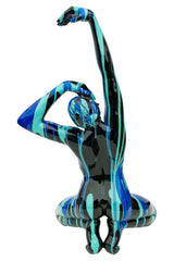 Amorous Black and Blue Yoga Lady Sculpture