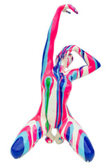 Amorous Pink and Blue Yoga Lady Sculpture
