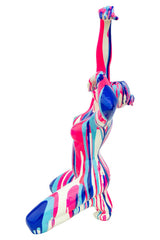 Amorous Pink and Blue Yoga Lady Sculpture