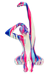 Amorous Pink and Blue Yoga Lady Sculpture