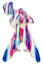 Amorous Pink and Blue Kneeling Yoga Lady Sculpture