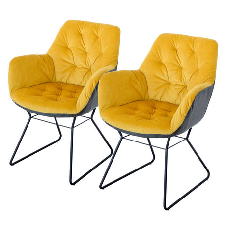 Leyton Two tone Yellow Chair – Set of 2