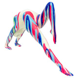 Amorous Pink and Blue Stretching Yoga Lady Sculpture