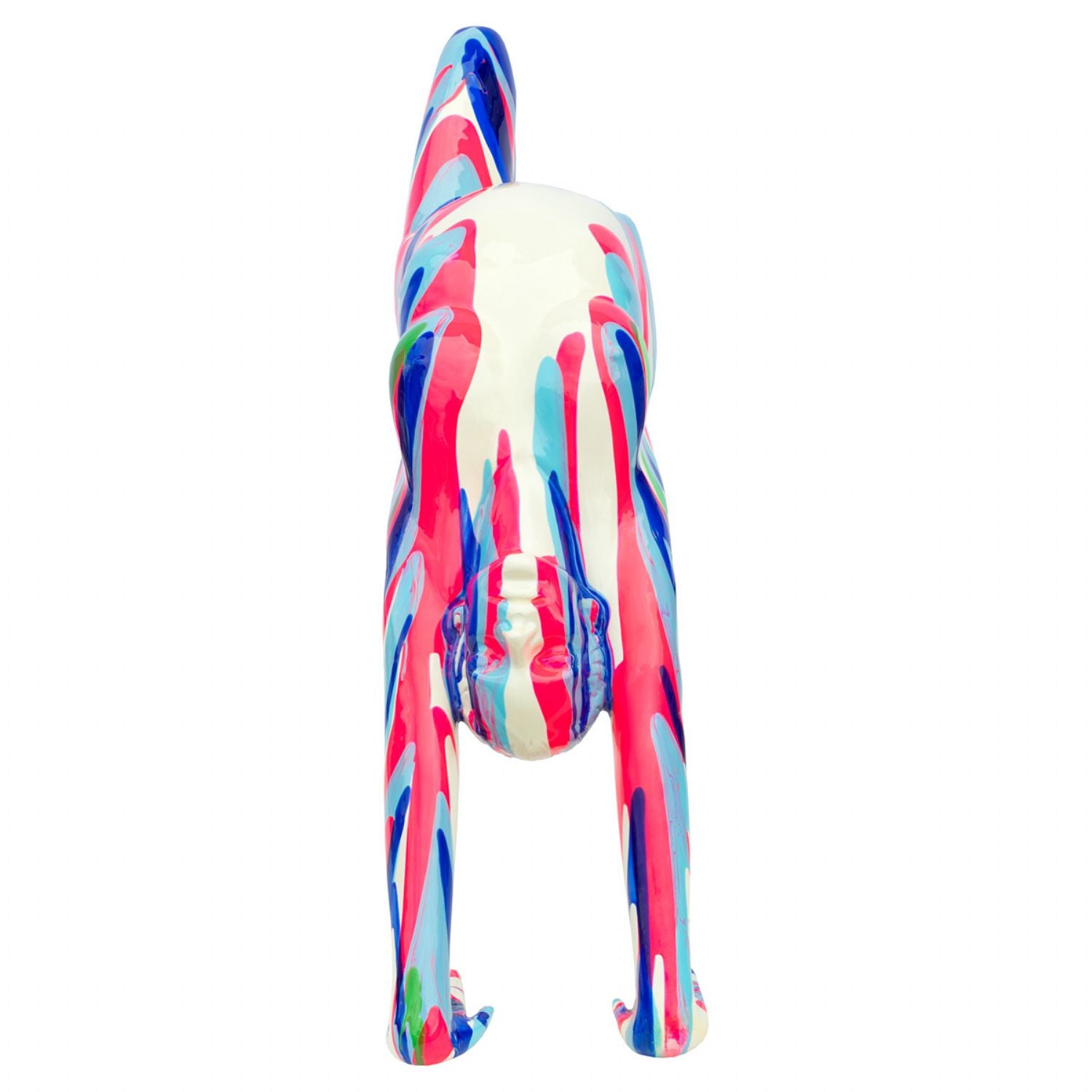 Amorous Pink and Blue Stretching Yoga Lady Sculpture