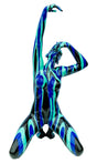 Amorous Large Black and Blue Yoga Lady Sculpture