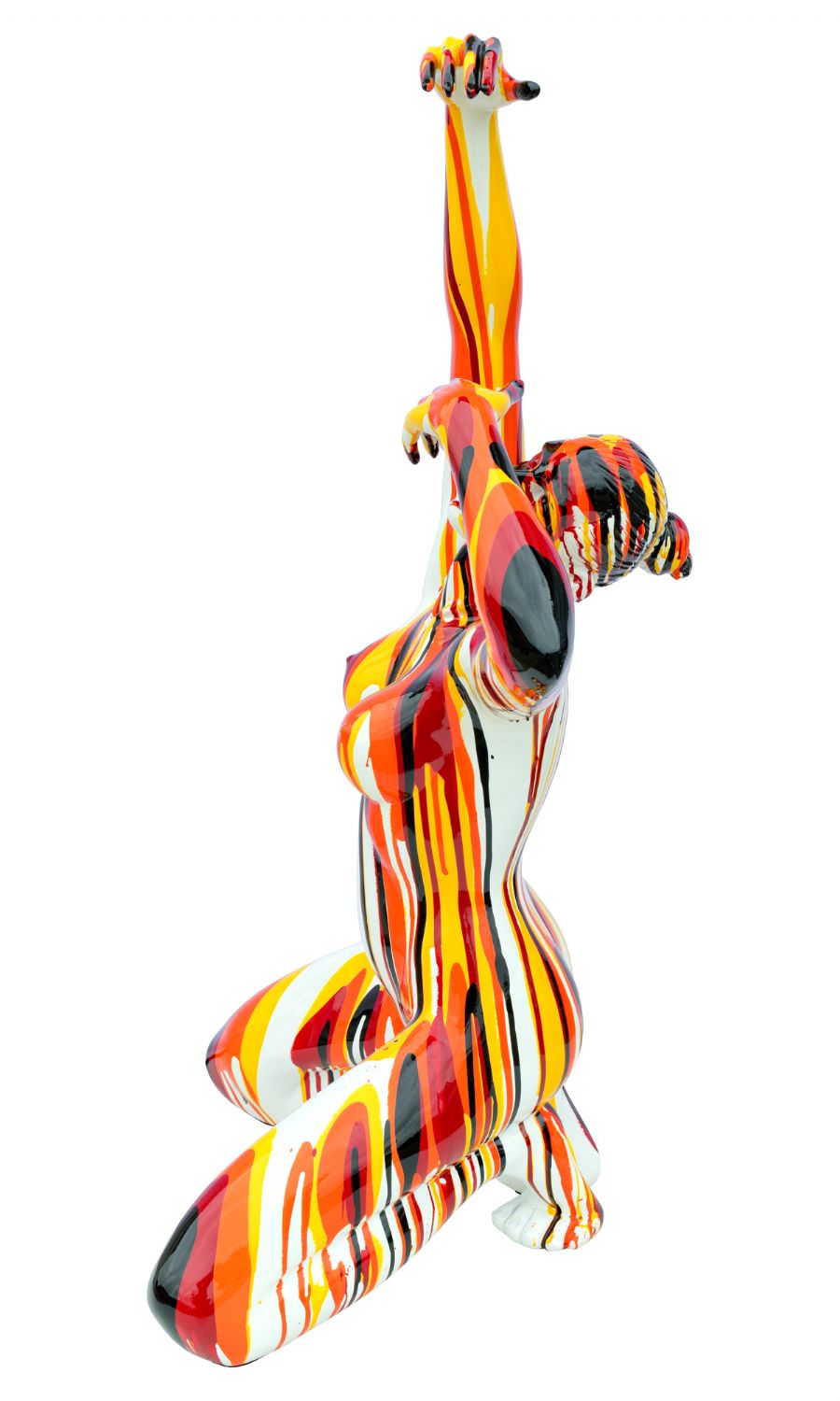 Amorous Large Red Yoga Lady Sculpture